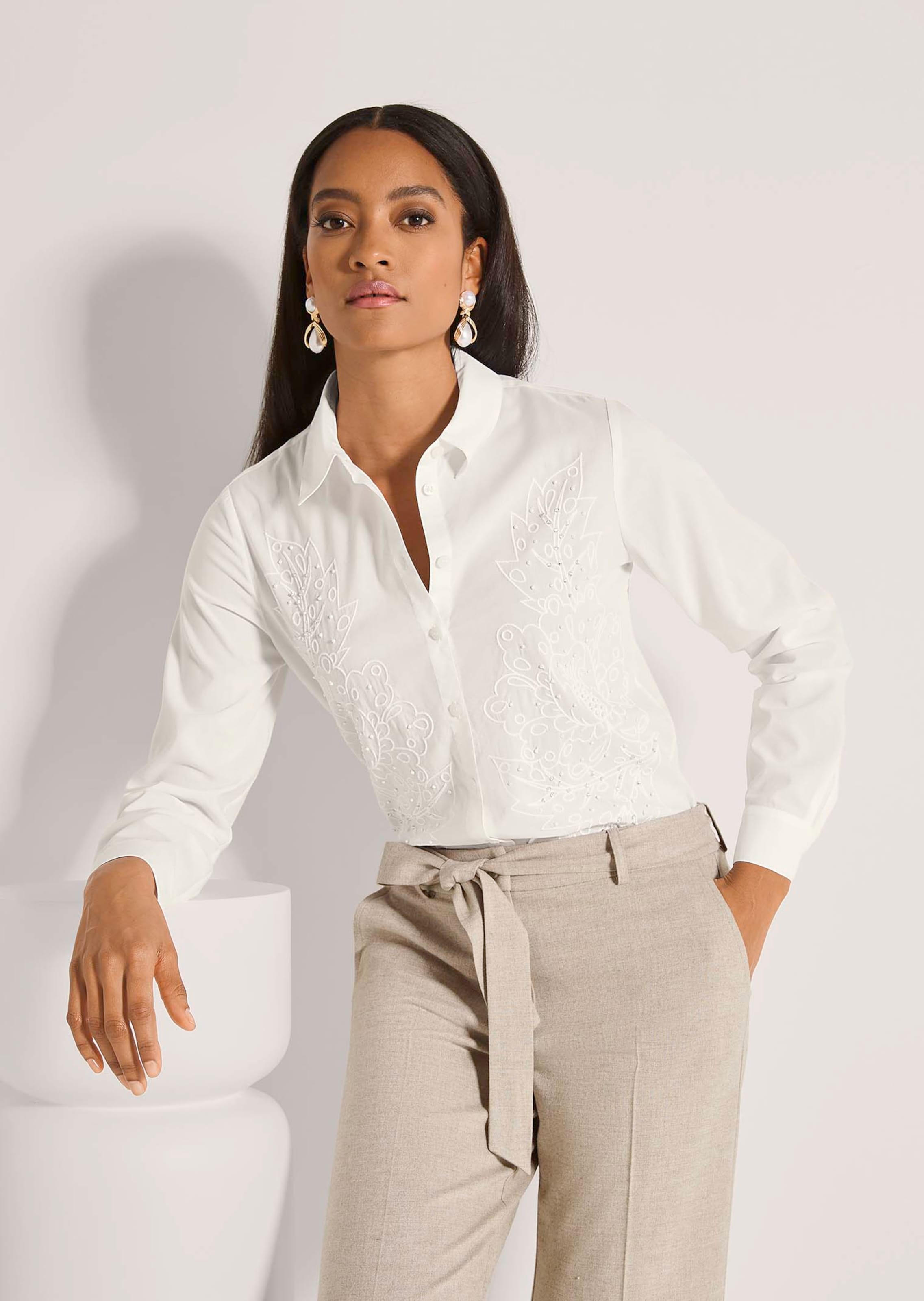 Embroidered blouse with decorative beading thumbnail 5