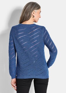 Pullover met ajour en ribtricot thumbnail 3