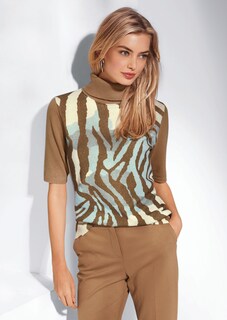 Bedruckter Rollkragen-Pullover thumbnail 1