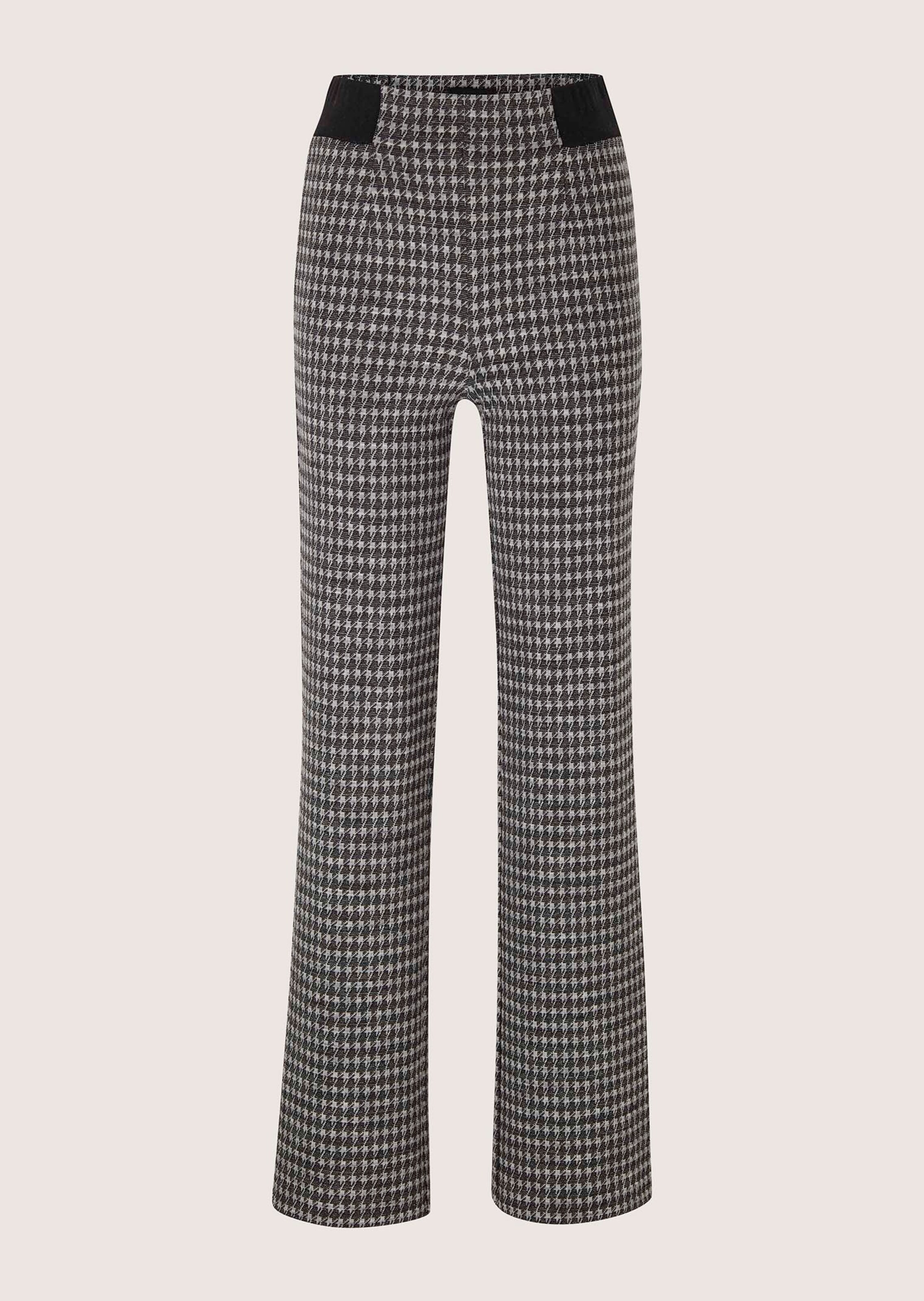 Broek met een elastische tailleband met pied-de-poule-dessin thumbnail 7