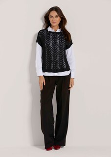 Ärmelloser Pullover mit Ajour-Muster thumbnail 3