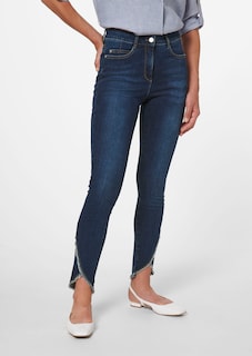 Slim-fit jeans with frayed hem thumbnail 2