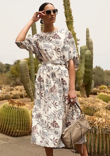 Midi-Kleid mit Puffärmeln thumbnail 1