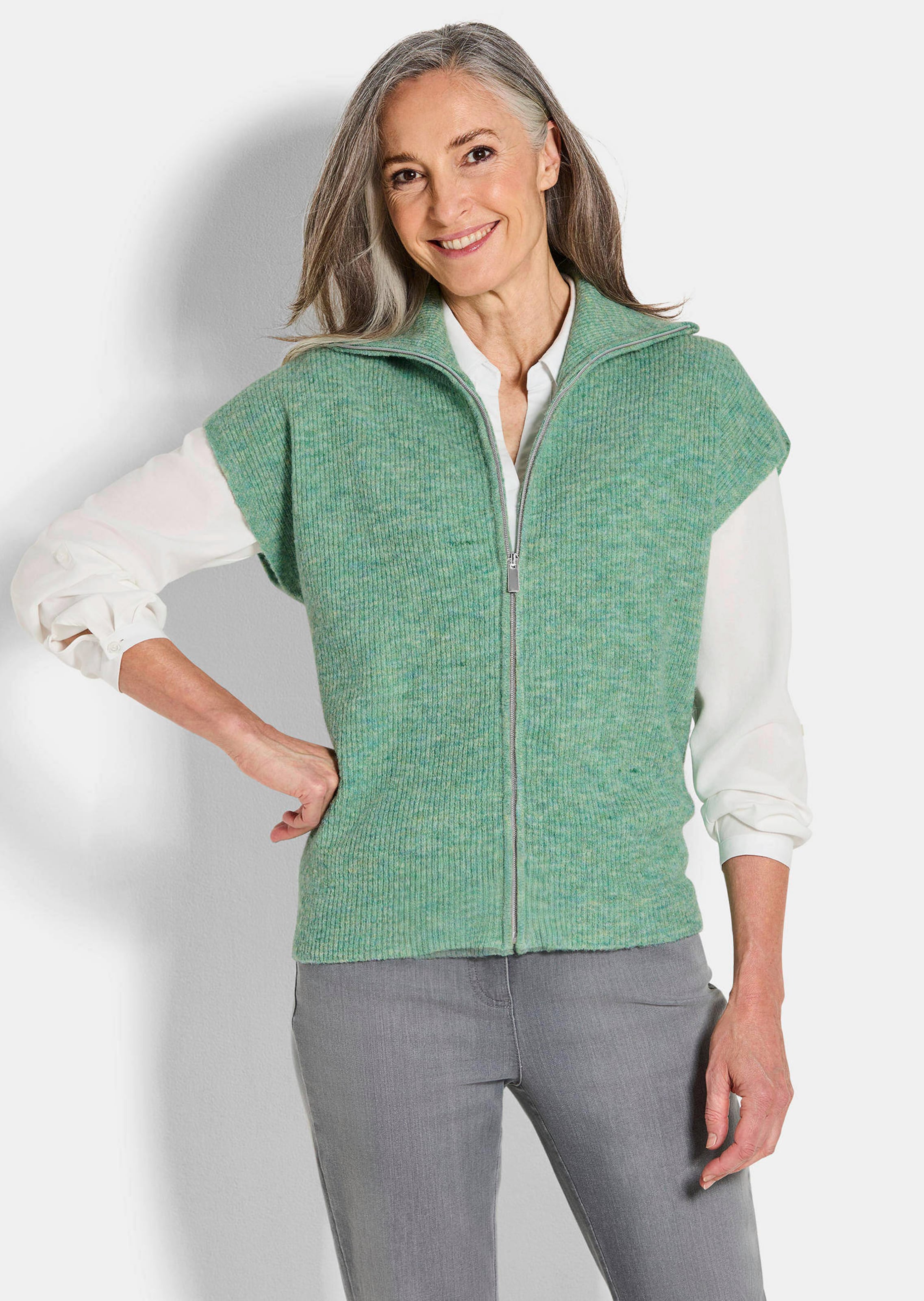 Strickweste mit Reißverschluss