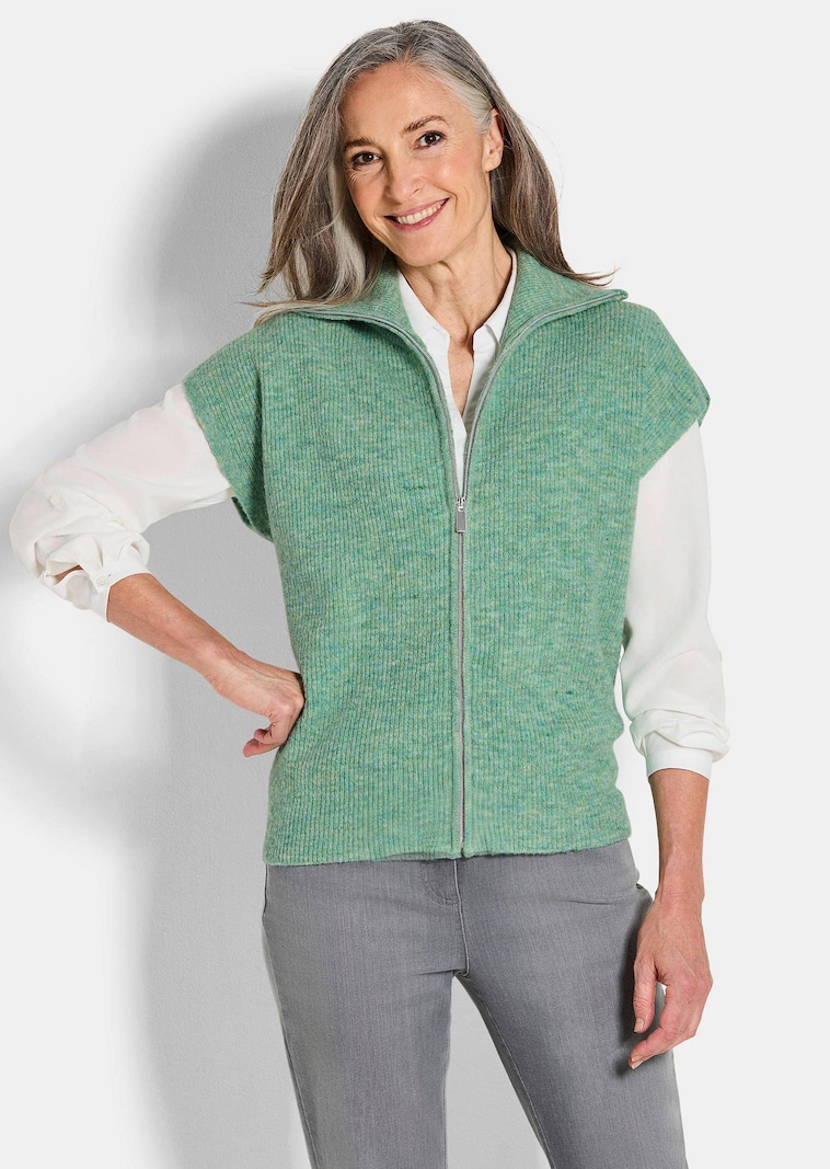 Tricot vest met ritssluiting
