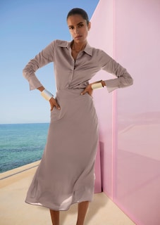 Jupe midi en satin fluide thumbnail 1