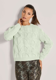 Grobstrick-Pullover mit Zopfmuster thumbnail 2