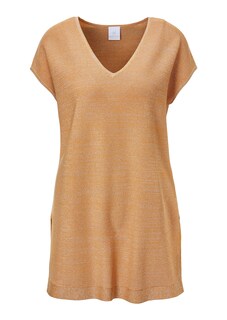 V-shaped jumper with a shiny effect and short sleeves thumbnail 2