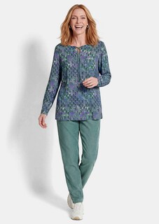 Viscose blouse met ronde hals en strikceintuurtje thumbnail 2