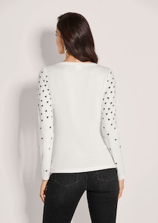 Langarmshirt mit Strass und Hahnentrittmuster thumbnail 4