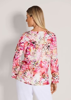 Blouse avec imprimé à motif floral et léopard thumbnail 4
