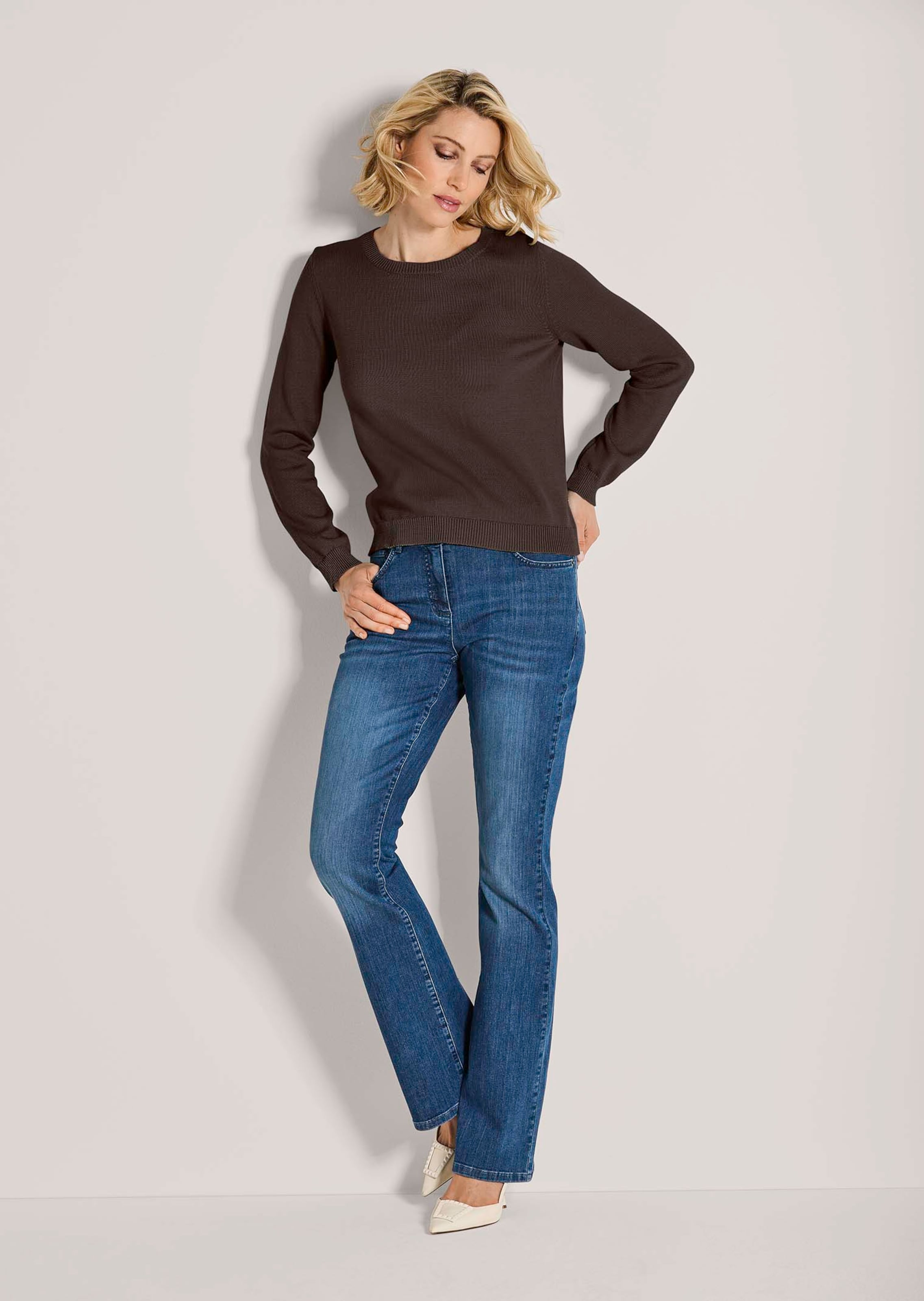 Feinstrick-Pullover aus reiner Baumwolle