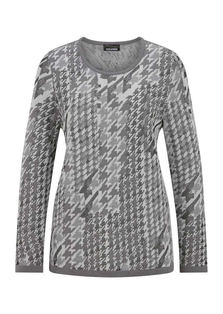 Pull à motif pied-de-poule et effet brillant