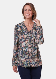 Druckbluse mit raffinierter Ausschnittlösung thumbnail 1
