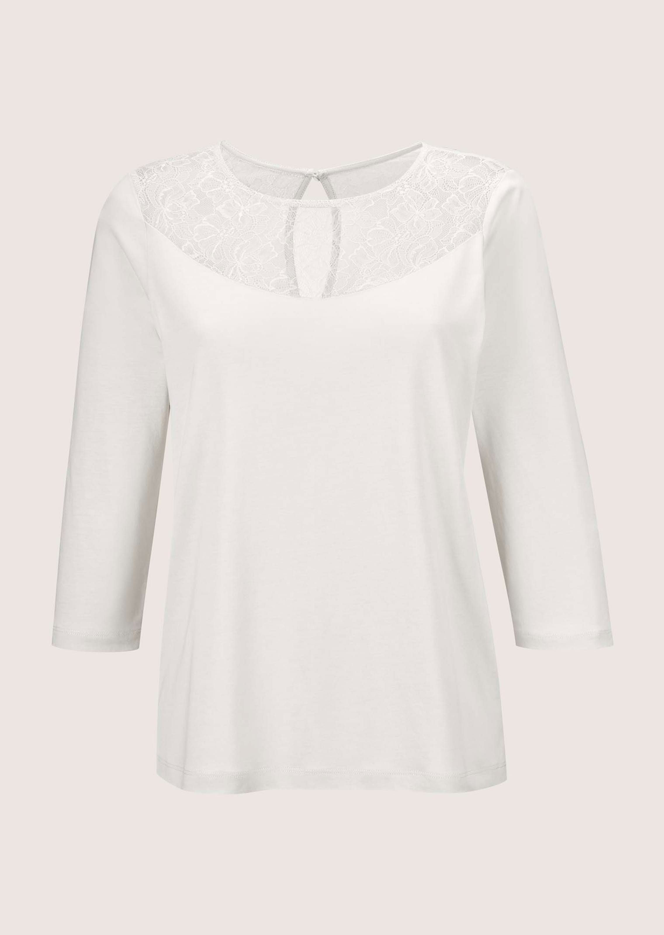Round-neck top with lace