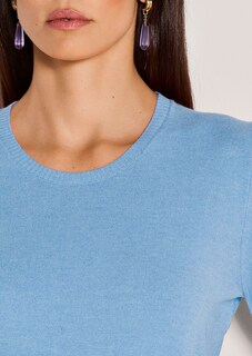Fine knit crew neck jumper thumbnail 5