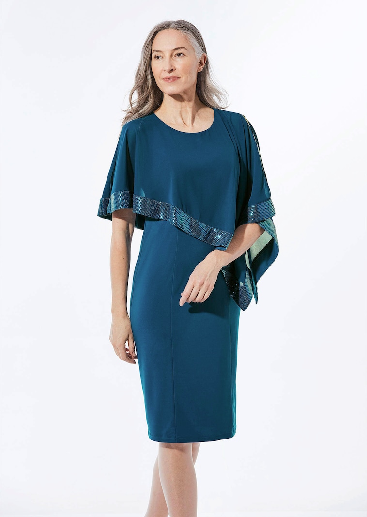 Jurk met geraffineerde chiffondrapering
