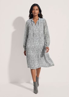 Romantic midi dress with round neck thumbnail 3