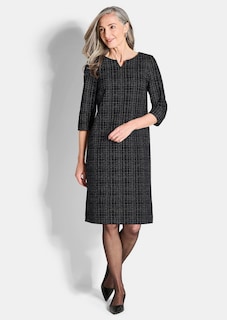 Jerseykleid in Tweed-Optik mit feinem Glanz thumbnail 2