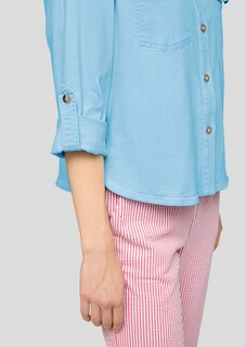 Jeansblouse met glinsterende klepzakken thumbnail 5