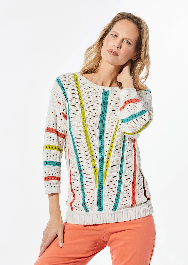 Tricot pullover met boothals