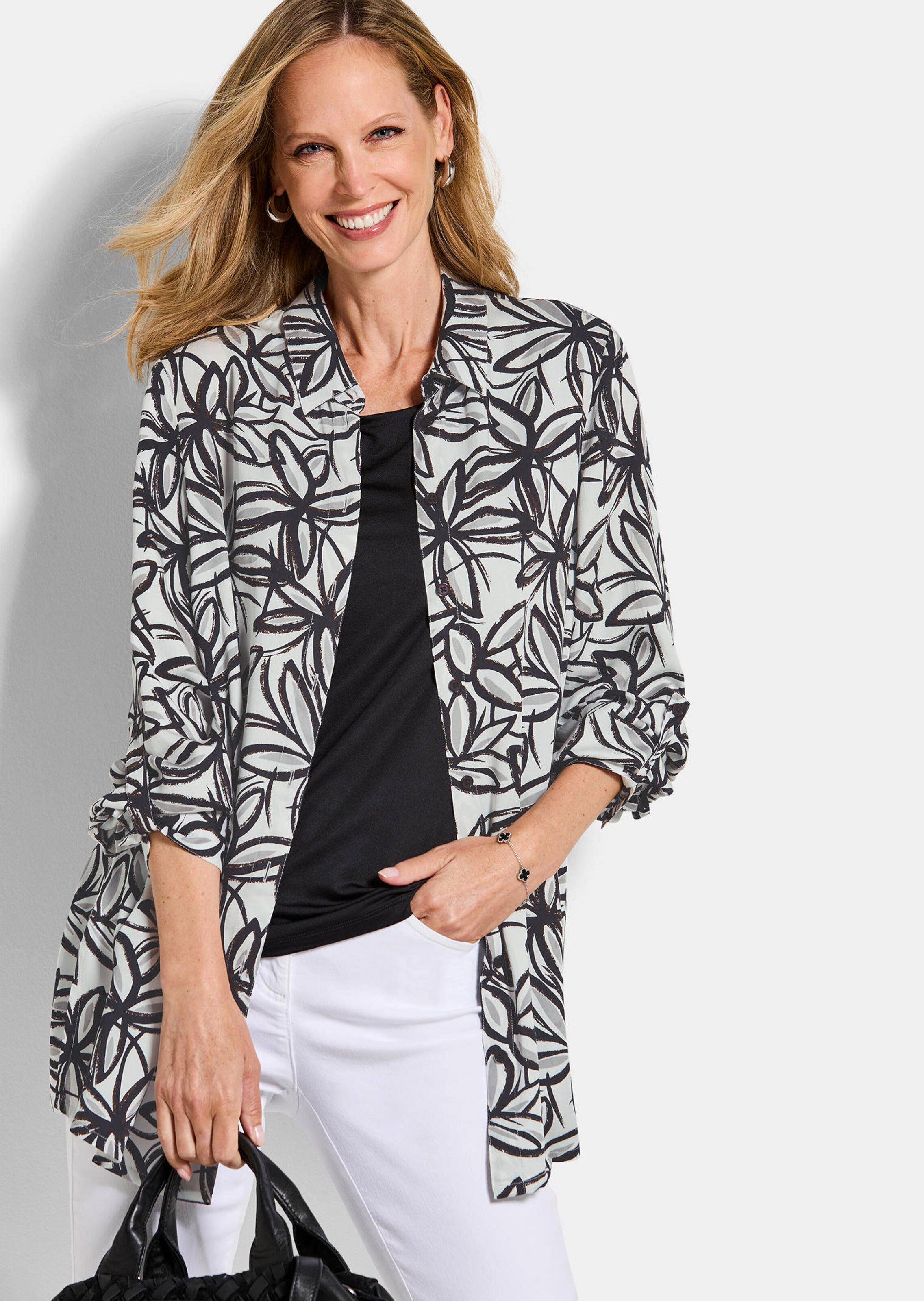 Overhemdblouse van zuivere viscose thumbnail 4