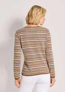 Narrow cardigan with multicoloured stripe pattern thumbnail 4