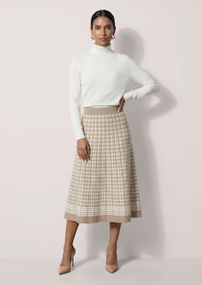 Jupe en tricot à motif pied-de-poule thumbnail 3