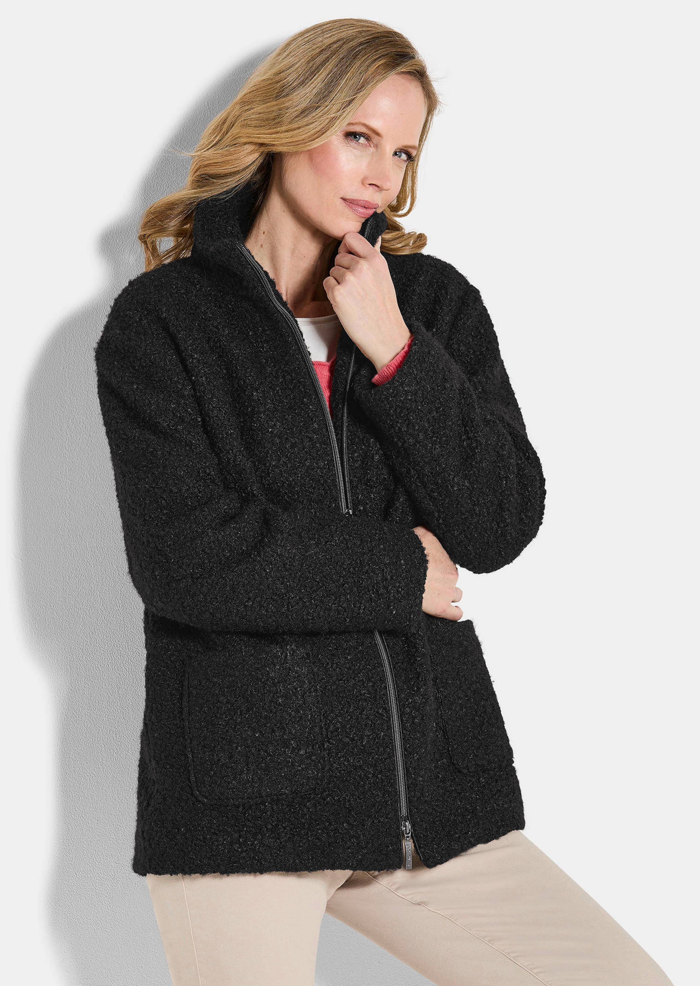 Veste teddy avec col montant