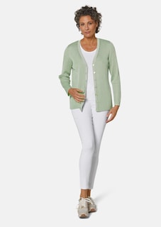 Onderhoudsarm tricot jasje met hoogwaardige ribstructuur thumbnail 2