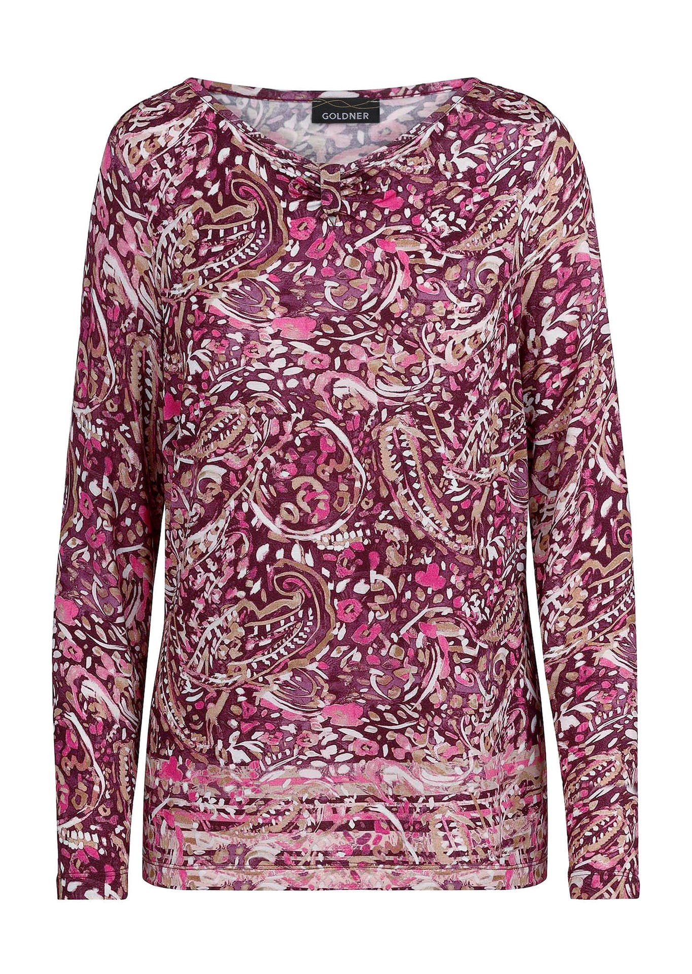 Shirt van viscose-jersey met lange mouwen