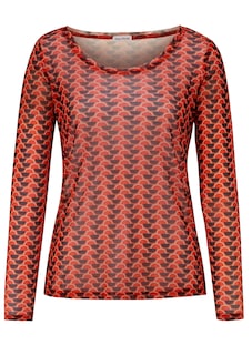 Pflegeleichtes Mesh-Shirt mit Grafik-Print thumbnail 2