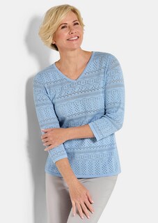 Leichter Strickpullover mit Ajourmuster thumbnail 4