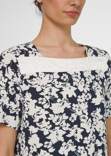 Sleepshirt mit Spitzeneinsatz und abstraktem Floralprint thumbnail 6
