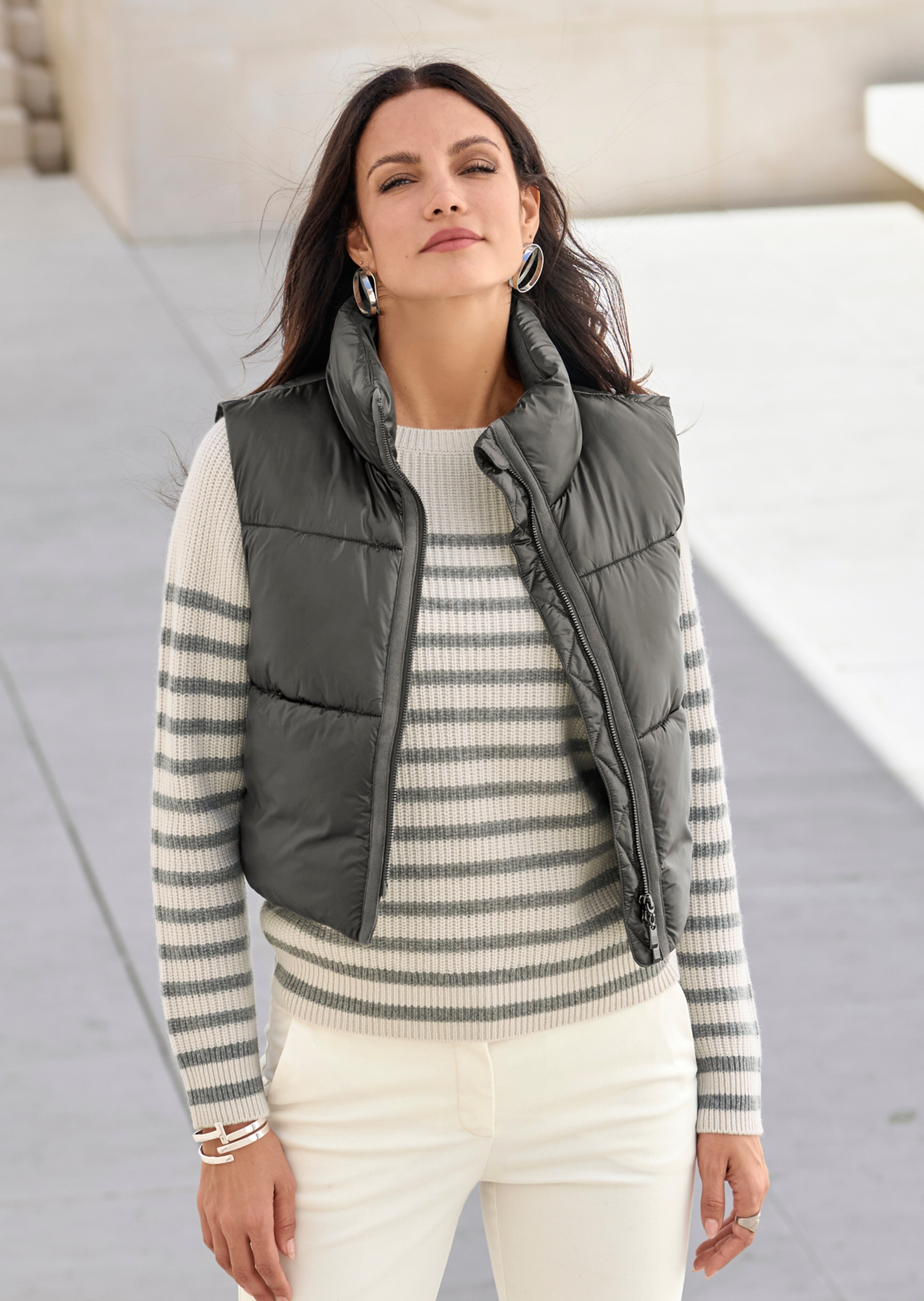 Gilet matelassé court style métallisé