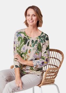 Decente pullover met bloemenmotief thumbnail 3