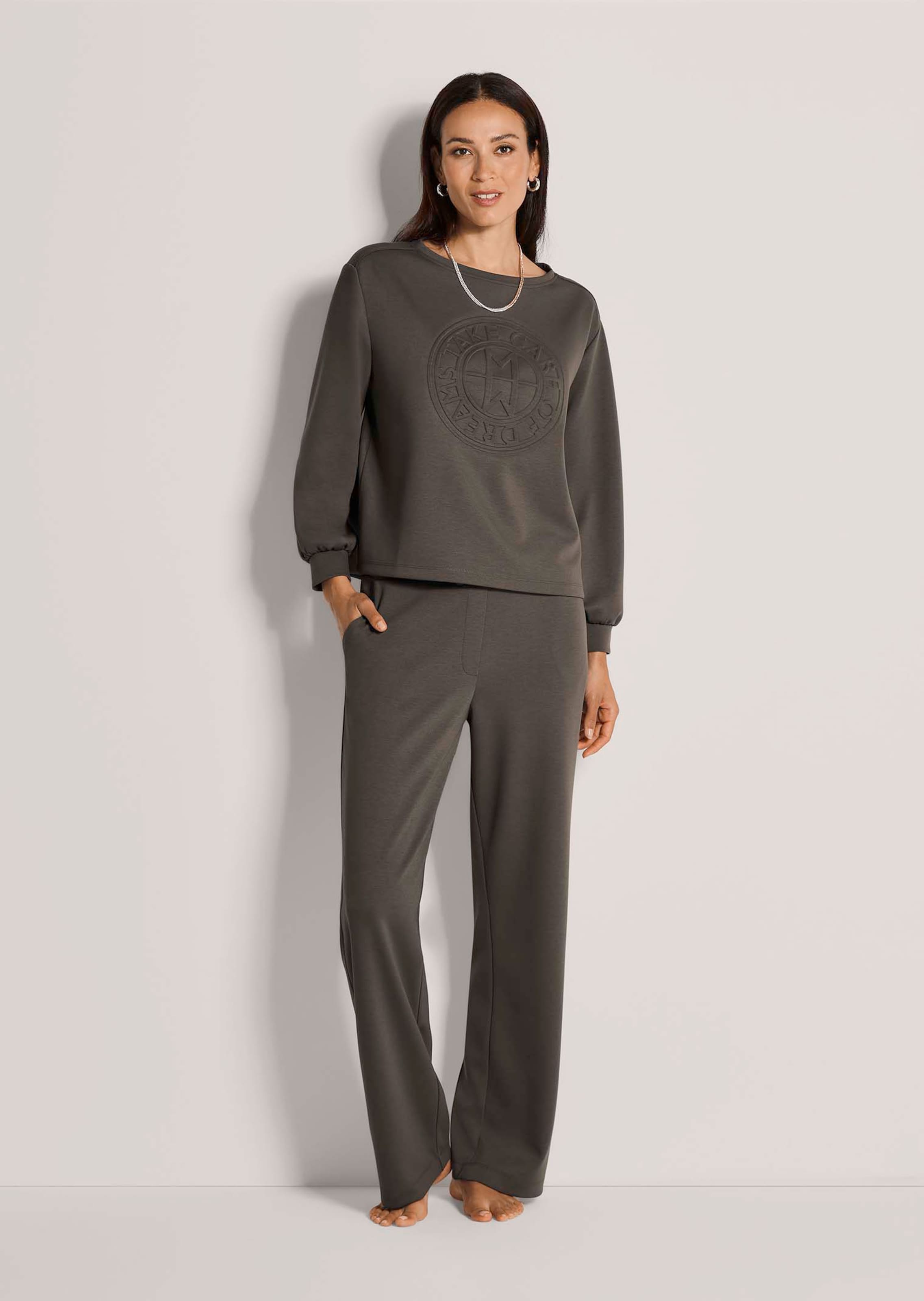 Sweatshirt avec imprimé en relief tendance