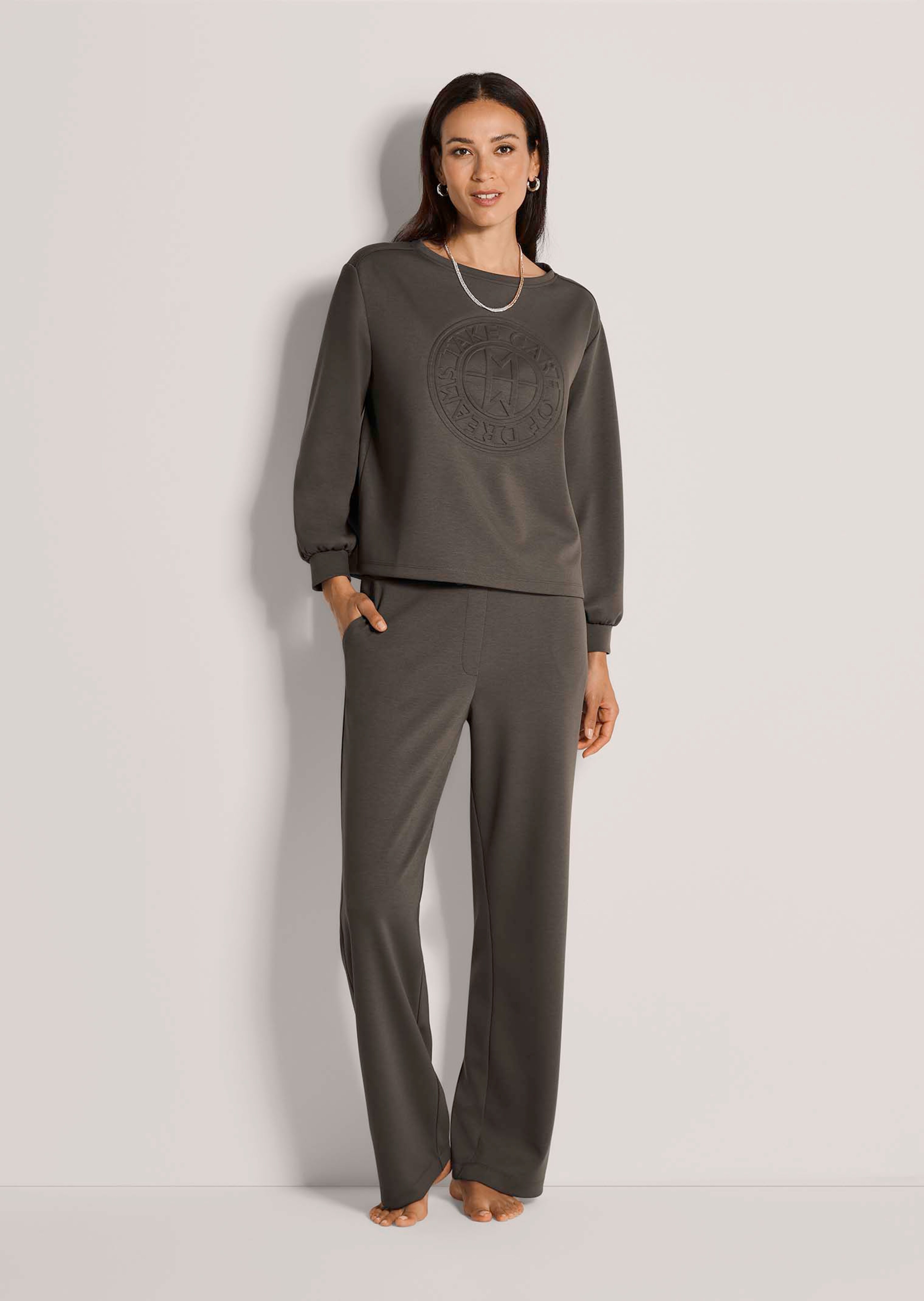 Sweatshirt avec imprimé en relief tendance