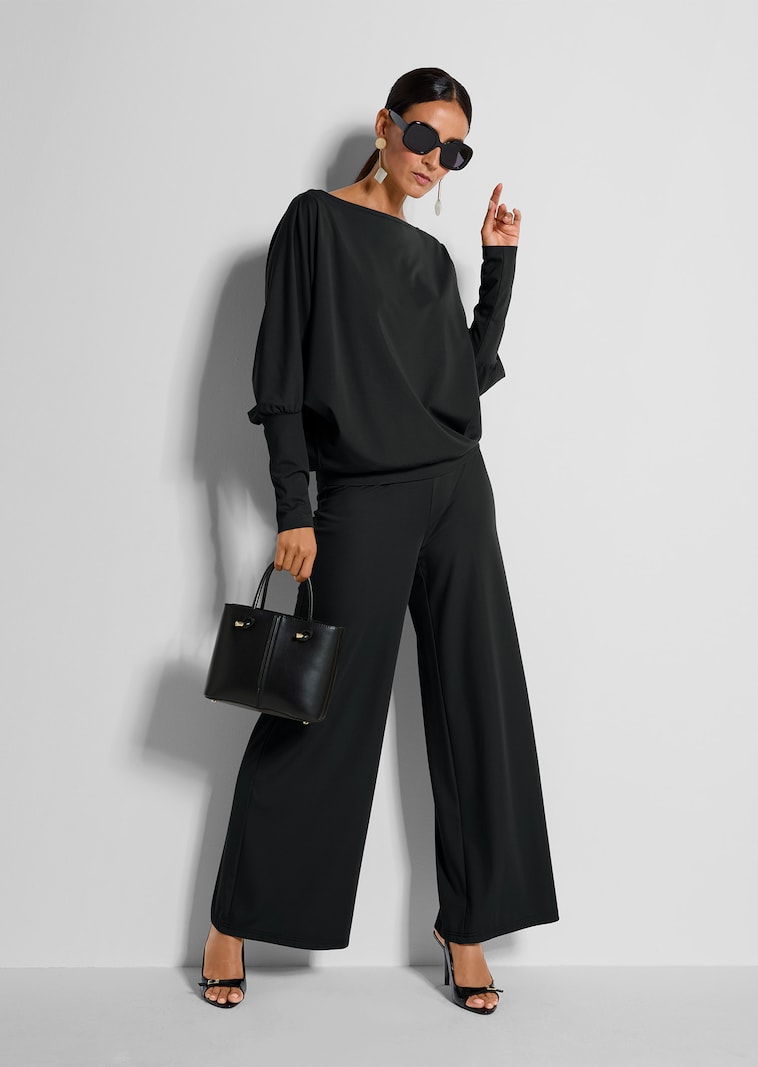 Lässige Jerseyhose mit weitem Bein