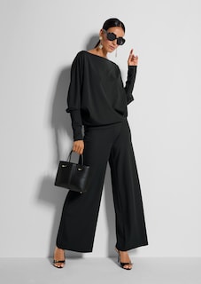 Lässige Jerseyhose mit weitem Bein thumbnail 1