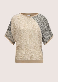 Rundhals-Shirt im Material-Mix thumbnail 7