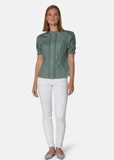 Bluse mit Milles-fleurs-Print und kurzen Puffärmeln thumbnail 3