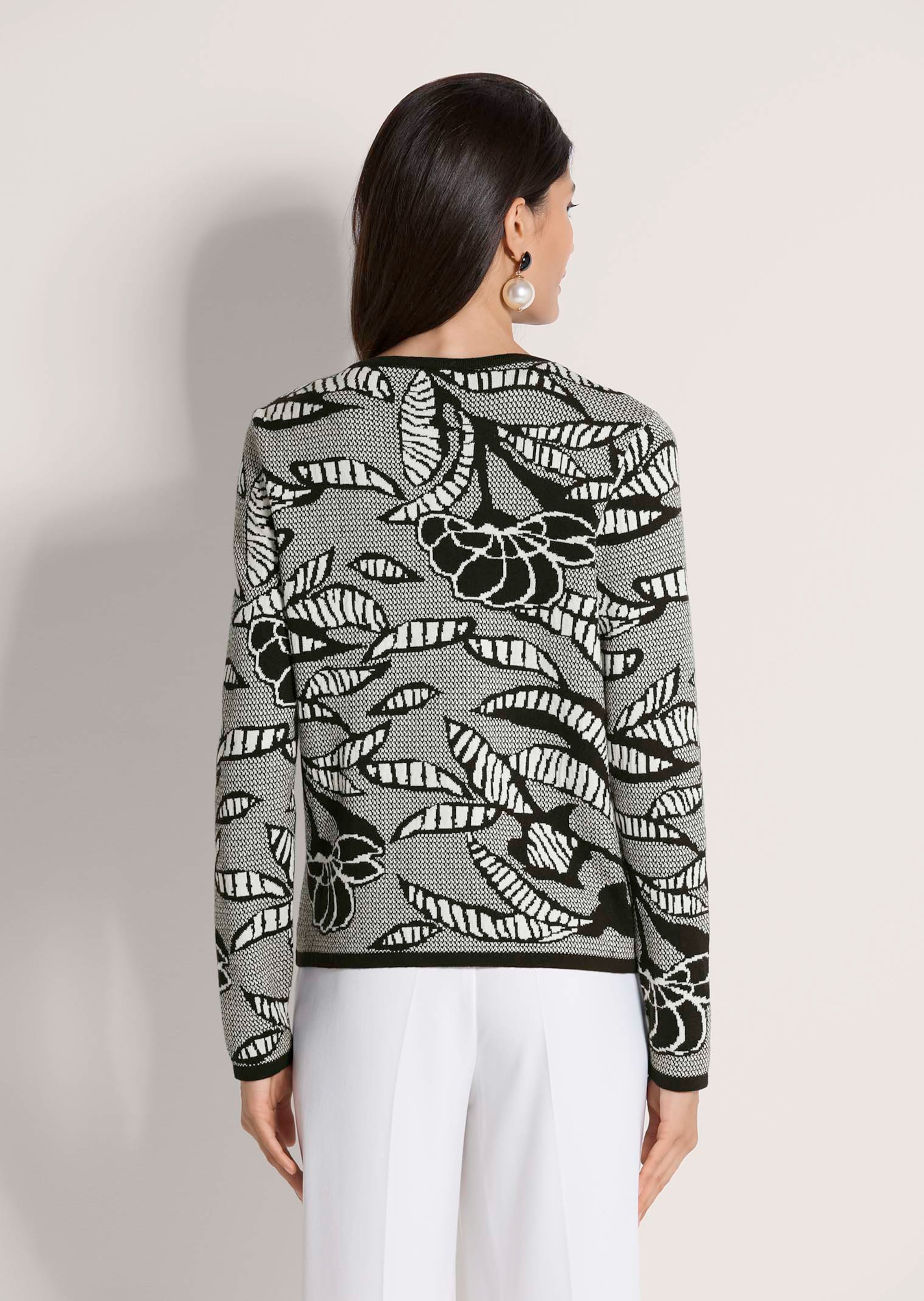 Blazer en maille à imprimé jacquard et zip thumbnail 4