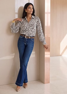 Bequeme Wide-Leg-Jeans aus Powerstretch thumbnail 1