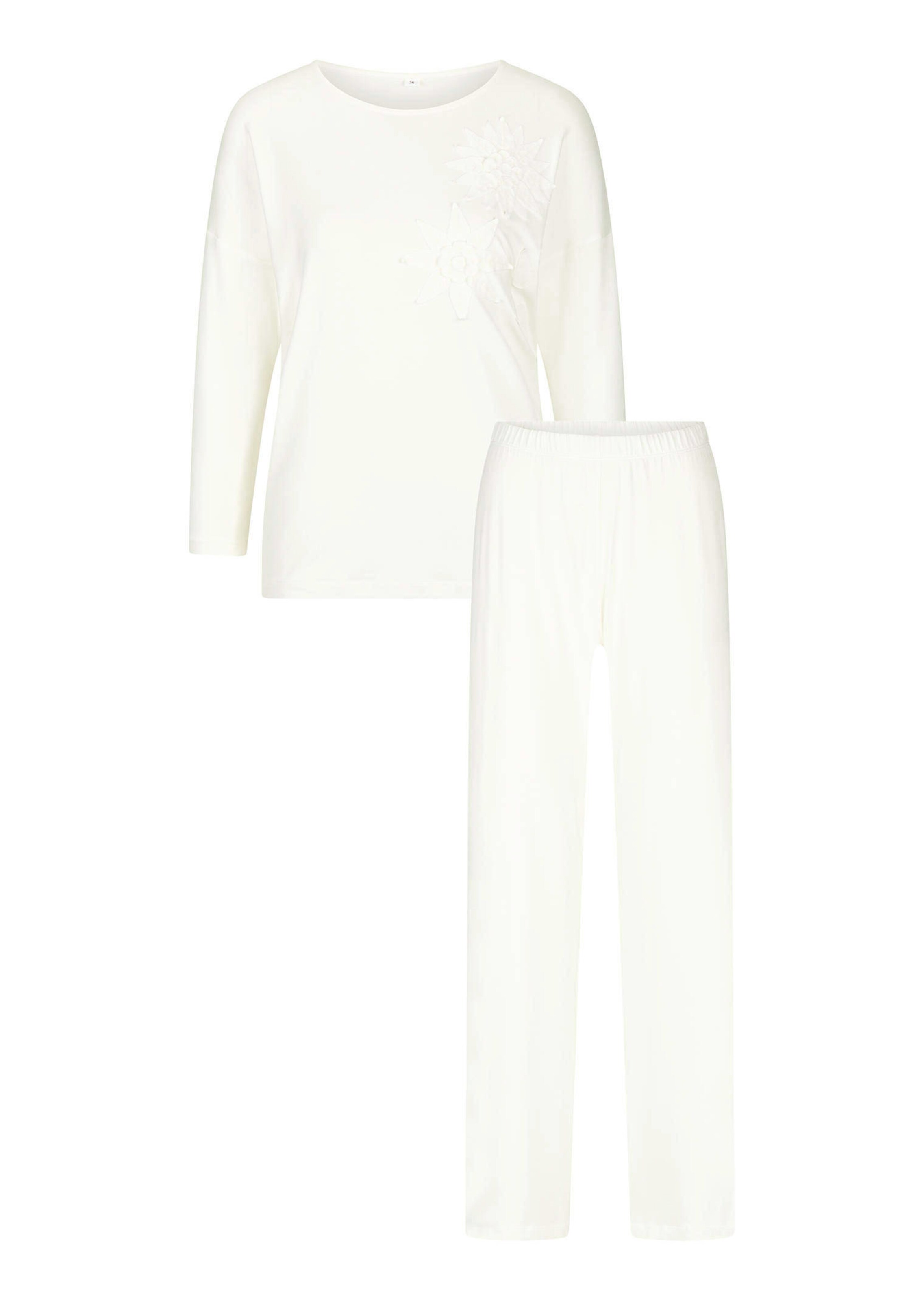 Pyjama mit Blütenapplikation