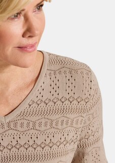 Leichter Strickpullover mit Ajourmuster thumbnail 5