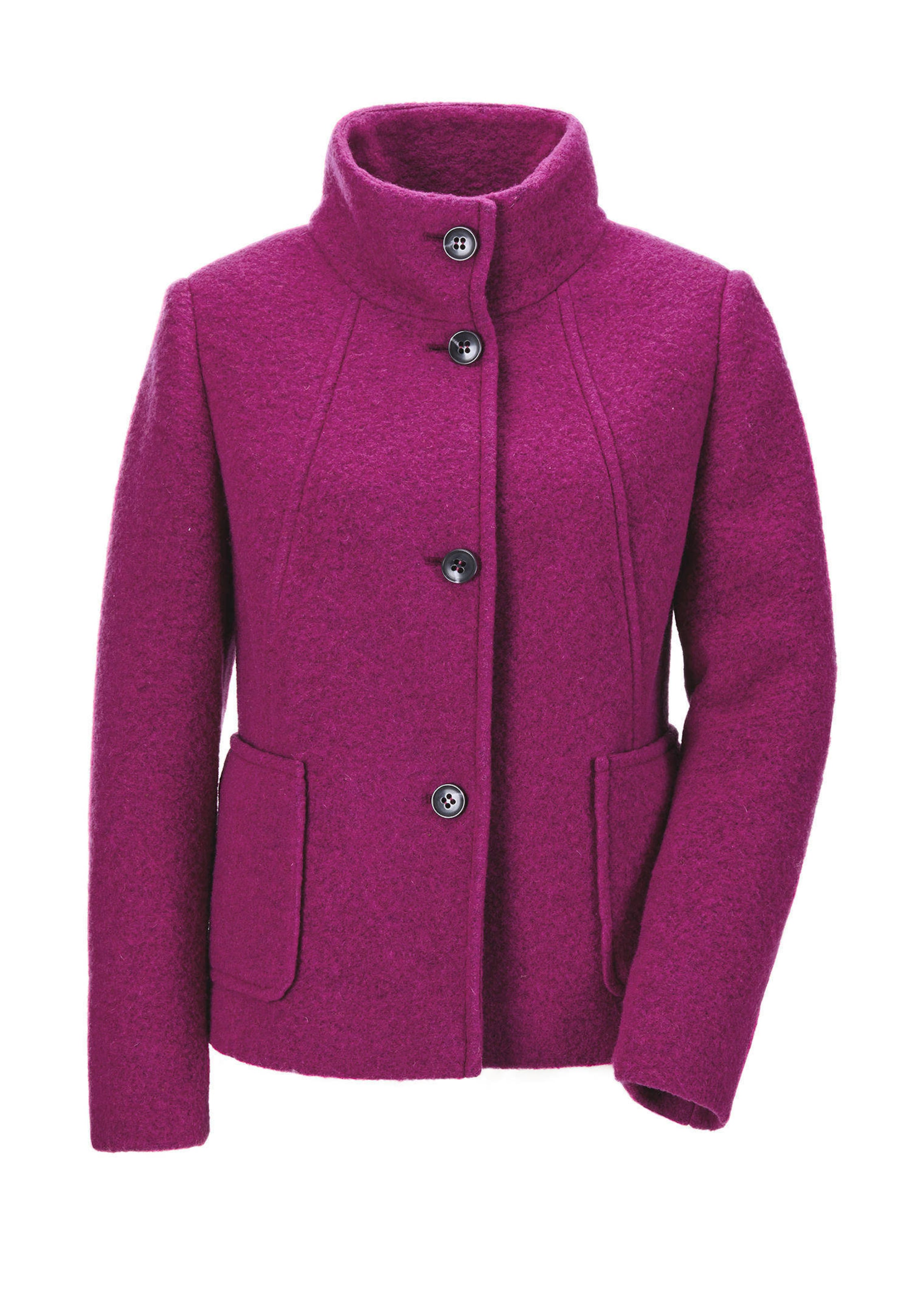 Veste en laine mélangée à col droit