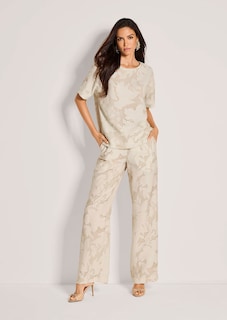 Bluse mit floralem Print und Crash-Struktur thumbnail 3