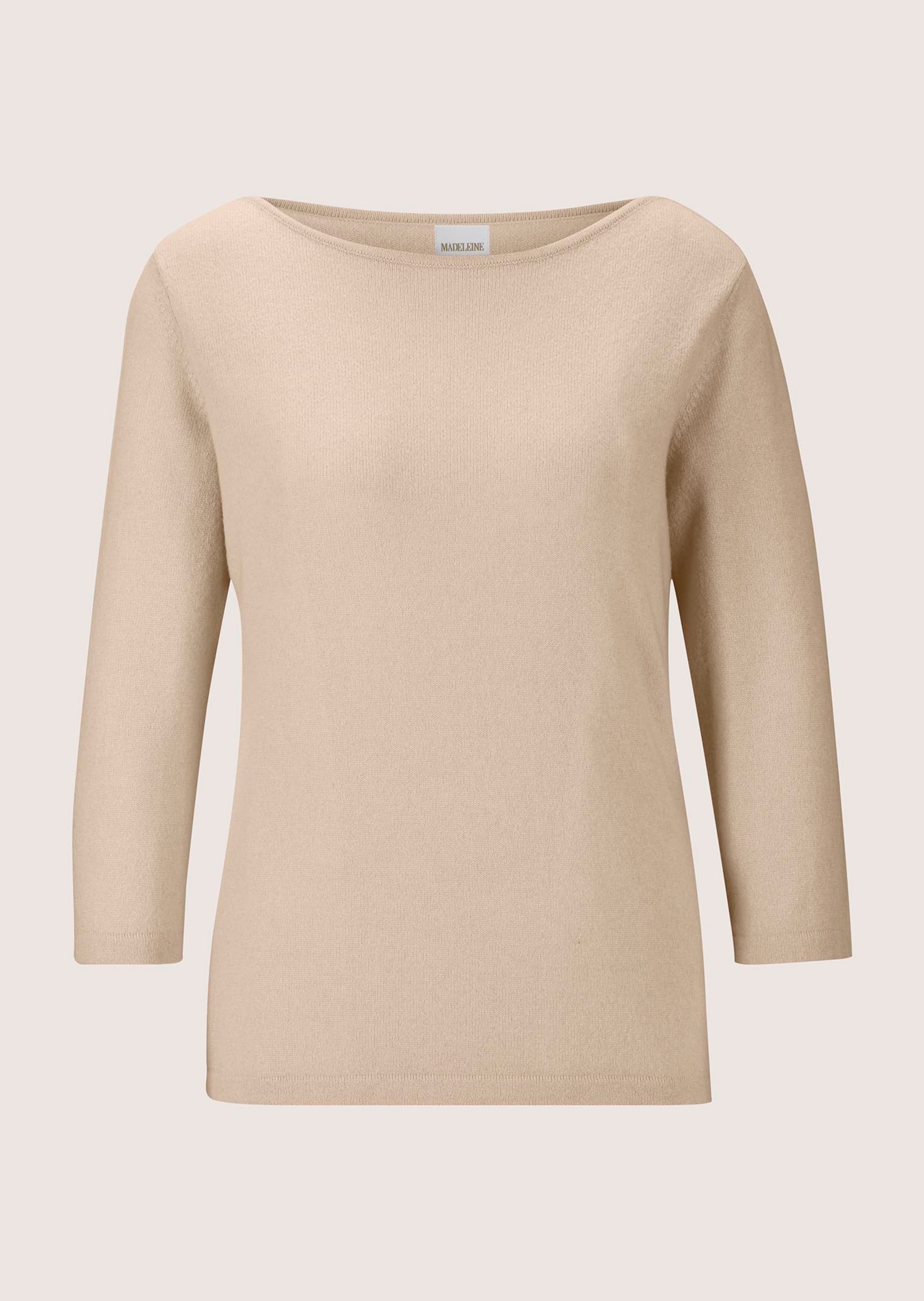 Kaschmirpullover mit U-Boot-Ausschnitt