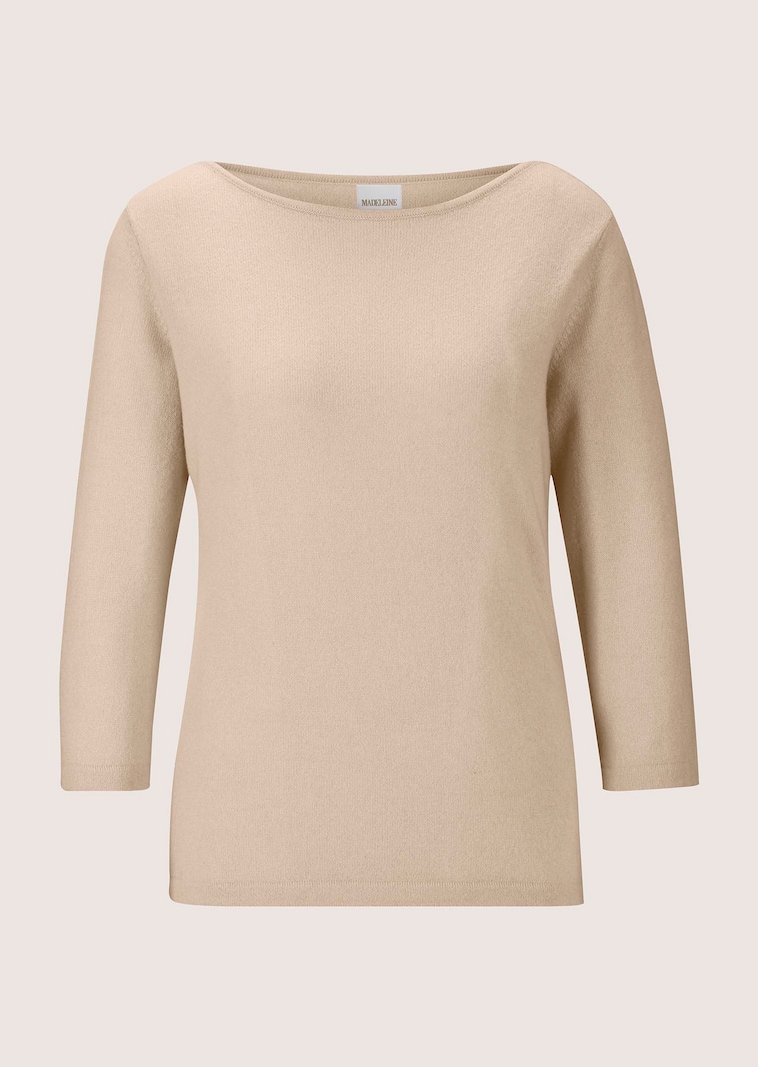 Kaschmirpullover mit U-Boot-Ausschnitt
